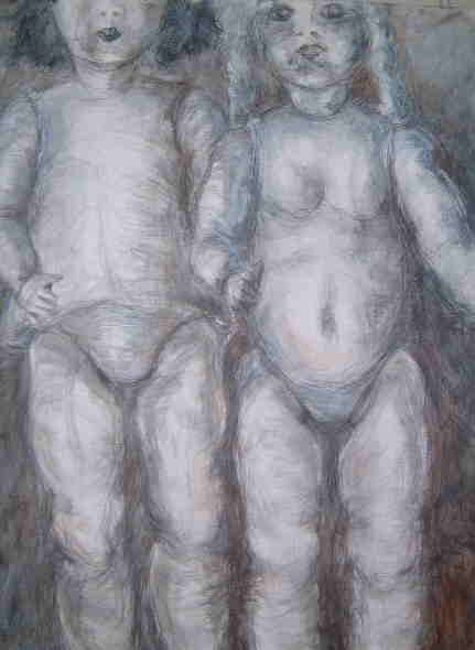 Puppenpaar, 2000, Acryl und Graphit auf Lw.1
